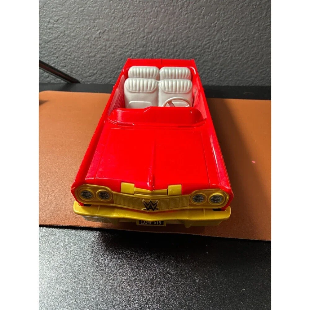 WWE Wrestling Action Figure Car Red Gold Flame Convertible Low Rider Toy